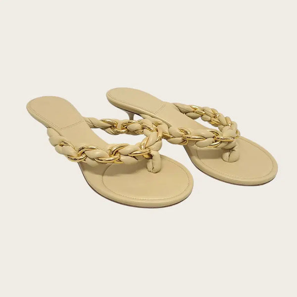 [BUNJANG] Bottega Veneta Almond DOT Chain Strap Heeled Sandals / [36.5] 보테가베네타 아몬드 DOT  체인 스트랩 샌들 힐