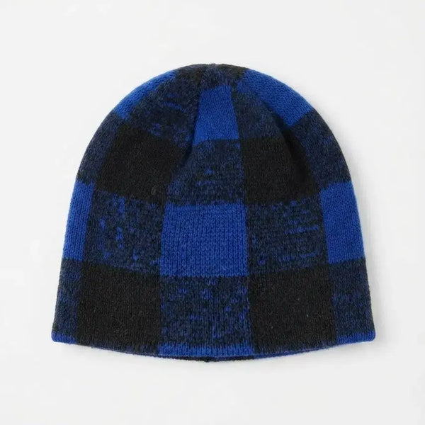 [BUNJANG] Checkered Pattern Beanie (Blue/Black) / 체커보드 패턴 비니 (블루/블랙)
