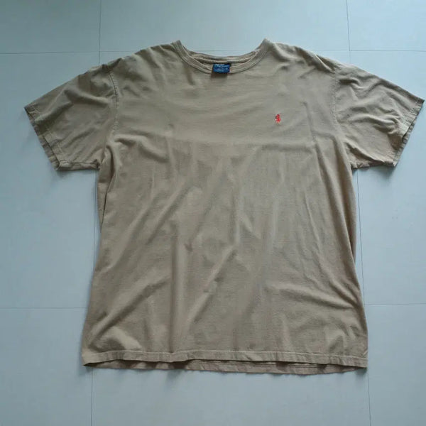 [BUNJANG] Polo Ralph Lauren 90s Sand Beige Half-Sleeve T-Shirt XL / [XL] 올드폴로 90s 미제원단 샌드베이지 반팔티