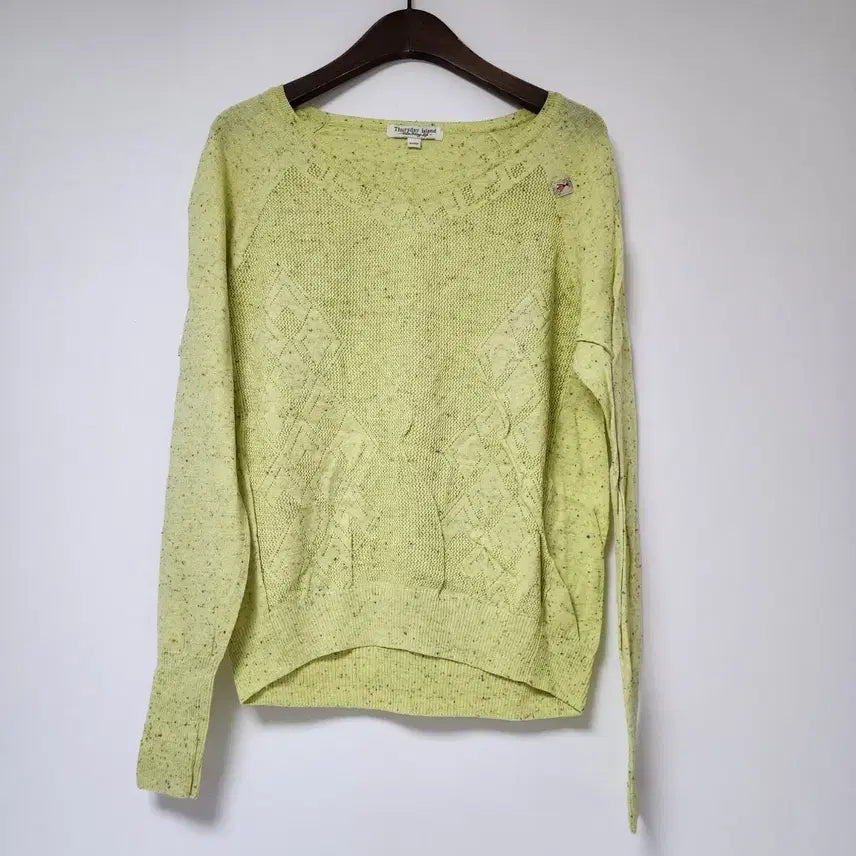 [BUNJANG] Thursday Island Lime Green Knit Sweater M / 써스데이아일랜드 라임색 니트 스웨터