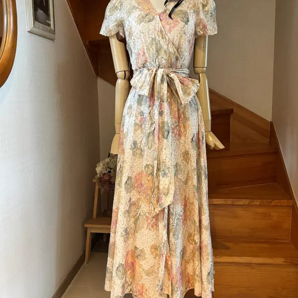 [BUNJANG] Flower Pattern Long Dress / 플라워 패턴원피스.