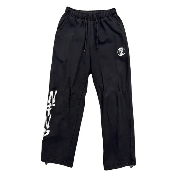 [BUNJANG] Not For None Black Printing Vintage Pants M / 낫포너드 블랙 프린팅 빈티지 바지 M