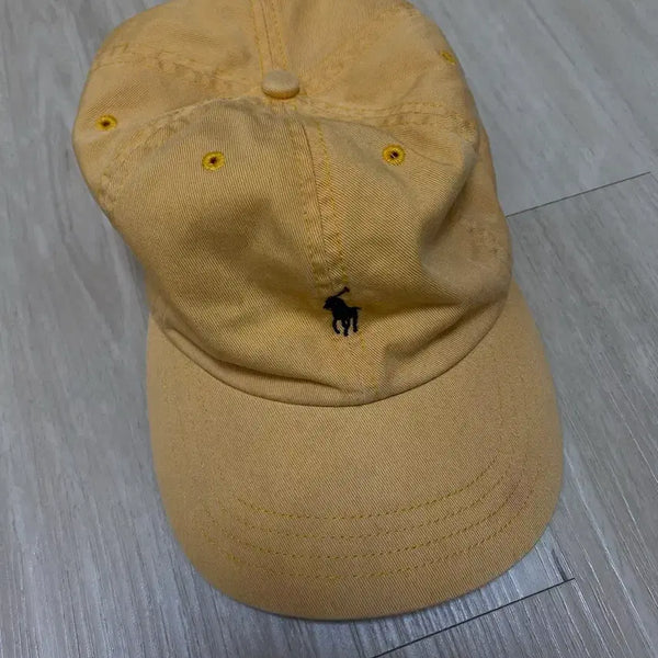 [BUNJANG] Polo Ralph Lauren 90s Vintage Two-Tone Leather Strap Ball Cap (Yellow/Navy) / 90s 폴로 빈티지 투톤 레더스트랩 볼캡 (옐로우/네이비)