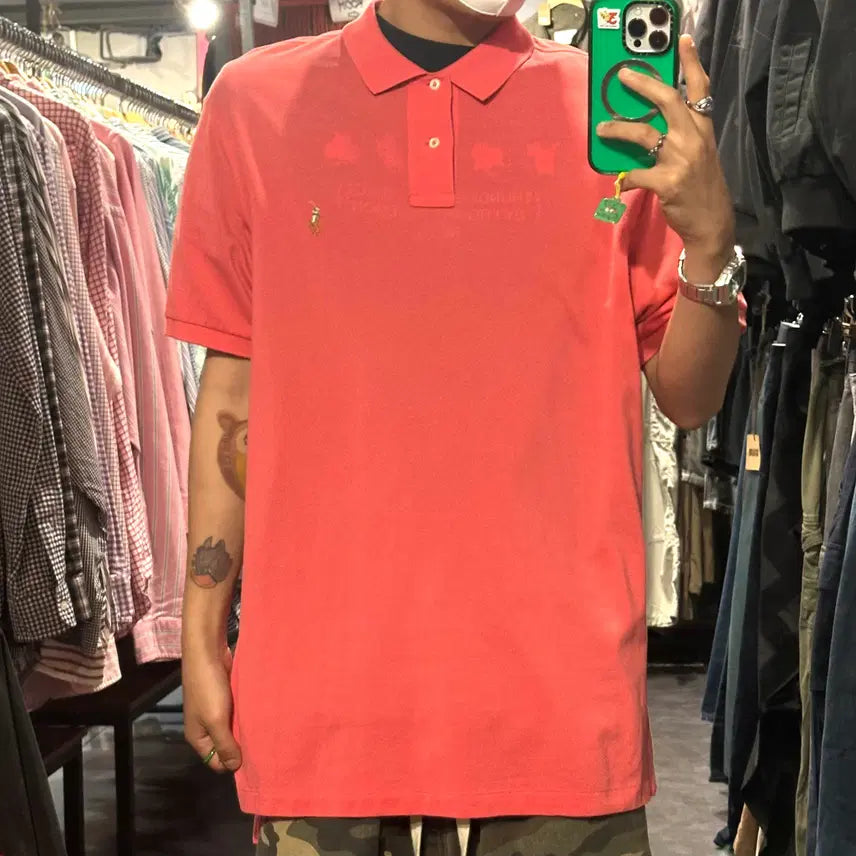 [BUNJANG] Polo Ralph Lauren Pink Pique Shirt XL / [IM] 폴로 랄프로렌 피케셔츠 핑크