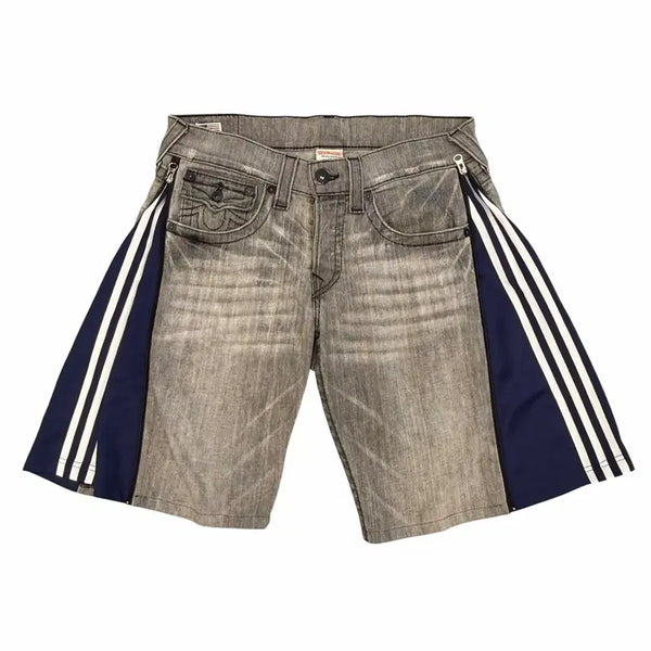 [BUNJANG] True Religion Adidas Custom Denim Shorts 34 Inch / 트루릴리전 아디다스 커스텀 데님 쇼츠 34 inch