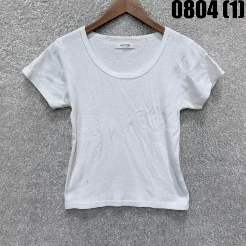 [BUNJANG] Hacer White Short Sleeve T-Shirt / HACER 반팔 티셔츠 흰색