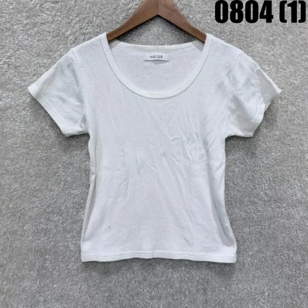 [BUNJANG] Hacer White Short Sleeve T-Shirt / HACER 반팔 티셔츠 흰색