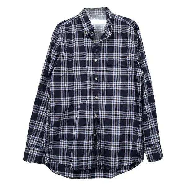 [BUNJANG] Uniqlo Checked Navy Shirt L / 유니클로 체크 네이비 셔츠 L