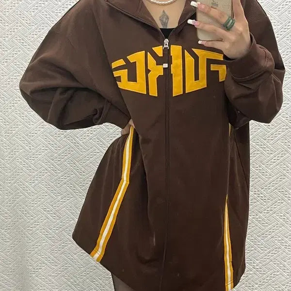 [BUNJANG] Nike Retro 00s "Choco Brownie" Force Jersey Zip-Up L / 나이키 레트로 00's 초코브라우니 포스 져지 집업 L C13601