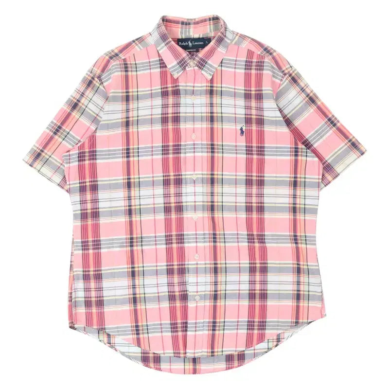 [BUNJANG] Polo Ralph Lauren Pink Check Classic Fit Shirt / 폴로 랄프로렌 핑크 체크 클래식핏 셔츠