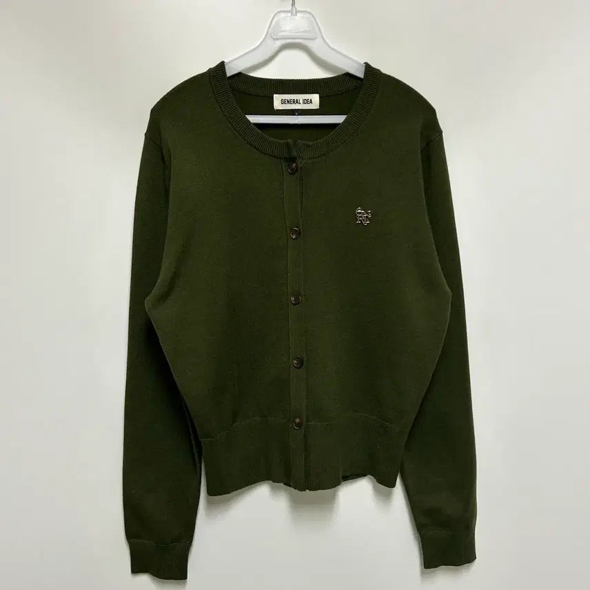 [BUNJANG] General Idea Essential Crewneck Cardigan - Khaki (Women's L) / [여자-95~100]제네럴아이디어 에센셜 크루넥 가디건