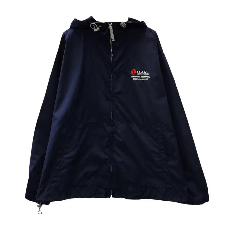 [BUNJANG] Vintage Casual Utility Windblock Navy Hooded Jacket / 빈티지 캐주얼 유틸리티 윈드블럭 네이비 후드 자켓 F