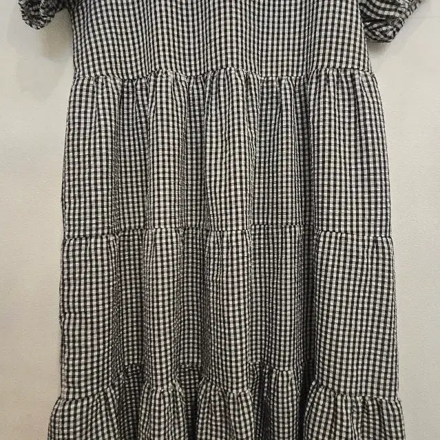 [BUNJANG] Cool Check Pattern Ruffle Dress / 시원한 체크 패턴 캉캉 원피스