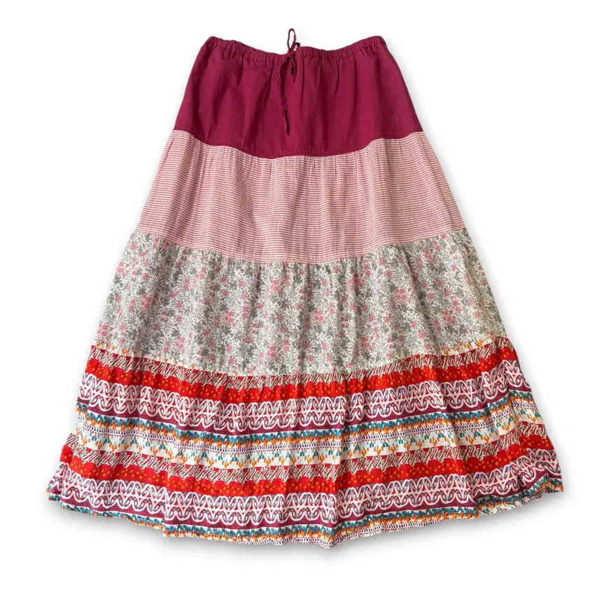 [BUNJANG] JPN Nanea Patchwork Kang Kang Long Skirt / JPN 나네아 패치워크 캉캉 롱스커트 F