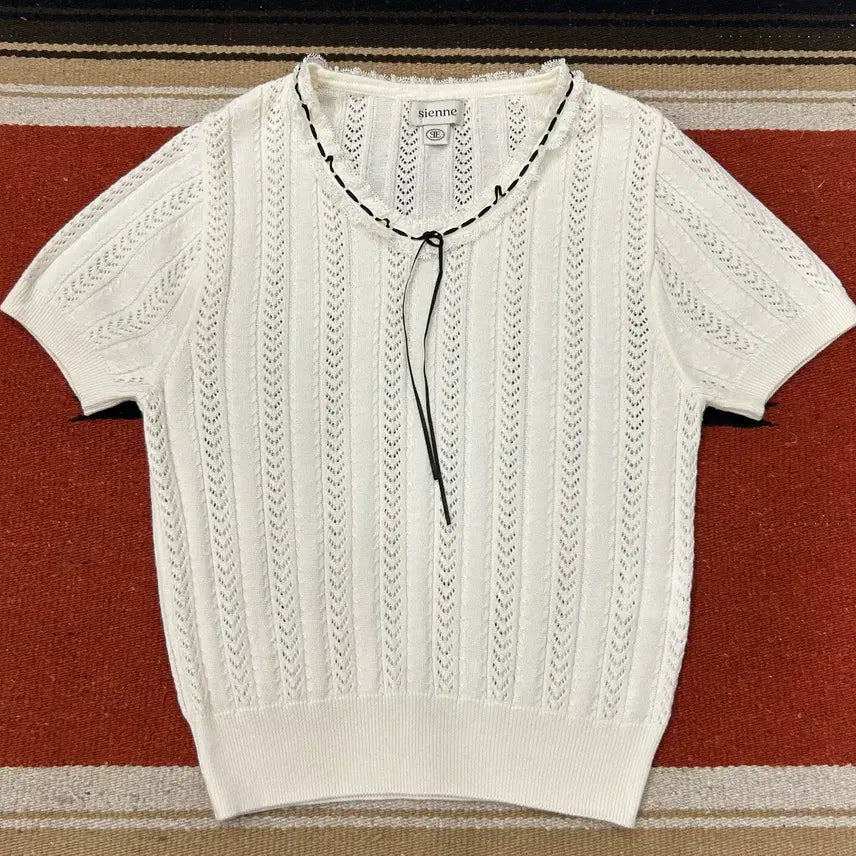 [BUNJANG] Sienne Women's Short Sleeve Knit / 시엔느 반팔 니트