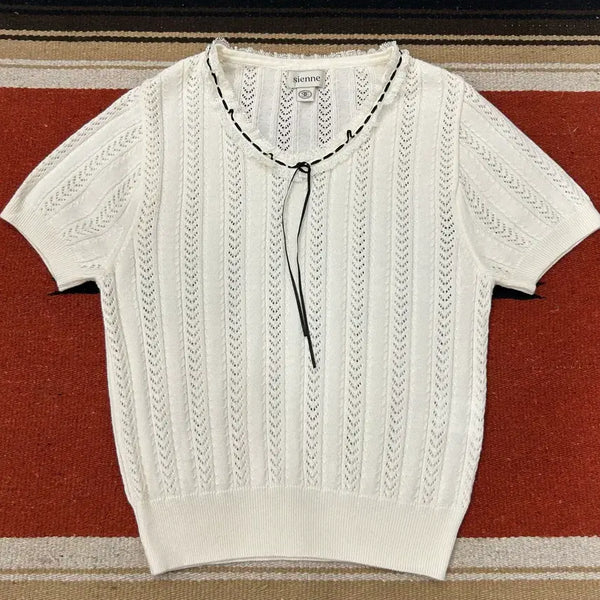 [BUNJANG] Sienne Women's Short Sleeve Knit / 시엔느 반팔 니트