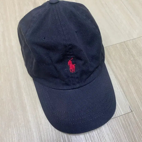 [BUNJANG] Polo Ralph Lauren 90s Vintage Two-Tone Leather Strap Cotton Ball Cap (Navy/Red) / 90s 폴로 빈티지 투톤 레더스트랩 볼캡 (네이비/레드)