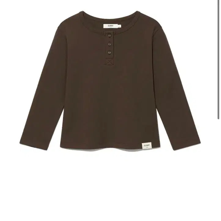 [BUNJANG] GLOWNY 3/4 Button Fly Tee (Choco) / 3/4 BUTTON FLY TEE (CHOCO)