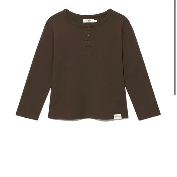 [BUNJANG] GLOWNY 3/4 Button Fly Tee (Choco) / 3/4 BUTTON FLY TEE (CHOCO)