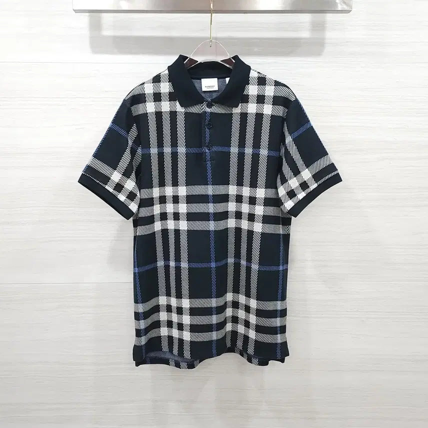 [BUNJANG] Burberry Tartan Check Cotton Jacquard Polo Shirt / S / 버버리 타탄 체크 코튼 자카드 폴로 셔츠 카라티 8070667