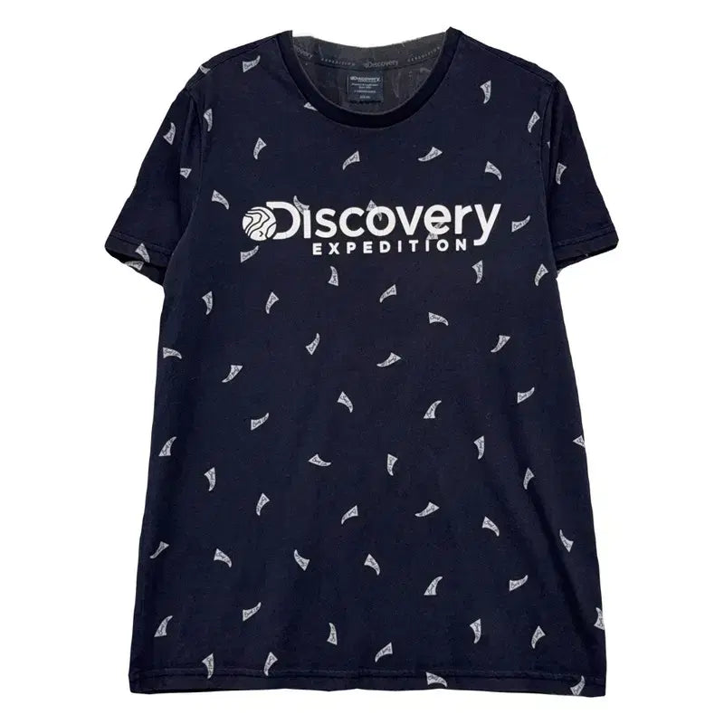 [BUNJANG] Discovery Navy Logo Pattern T-shirt / 디스커버리 네이비 로고 패턴 반팔티 95