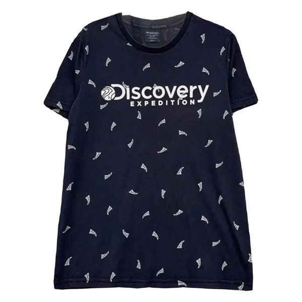 [BUNJANG] Discovery Navy Logo Pattern T-shirt / 디스커버리 네이비 로고 패턴 반팔티 95