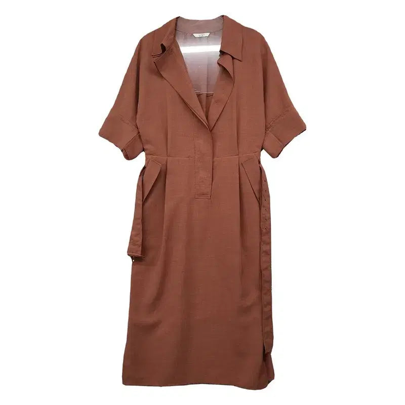 [BUNJANG] List Brown One-Piece Dress / 리스트 브라운 원피스 85-91-160(55)