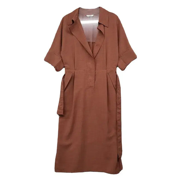 [BUNJANG] List Brown One-Piece Dress / 리스트 브라운 원피스 85-91-160(55)