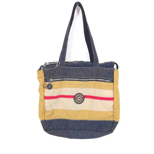 [BUNJANG] Kipling Nylon Color-Blocked Shoulder Bag / kipling 머스타드 네이비 배색 나일론 숄더백