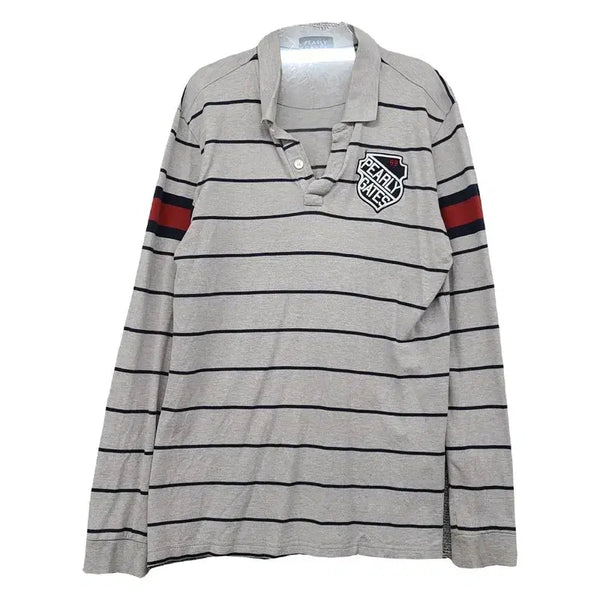 [BUNJANG] PEARLY GATES Stripe Golf Long Sleeve Polo Shirt / 파리게이츠 스트라이프 골프 긴팔 카라티 4