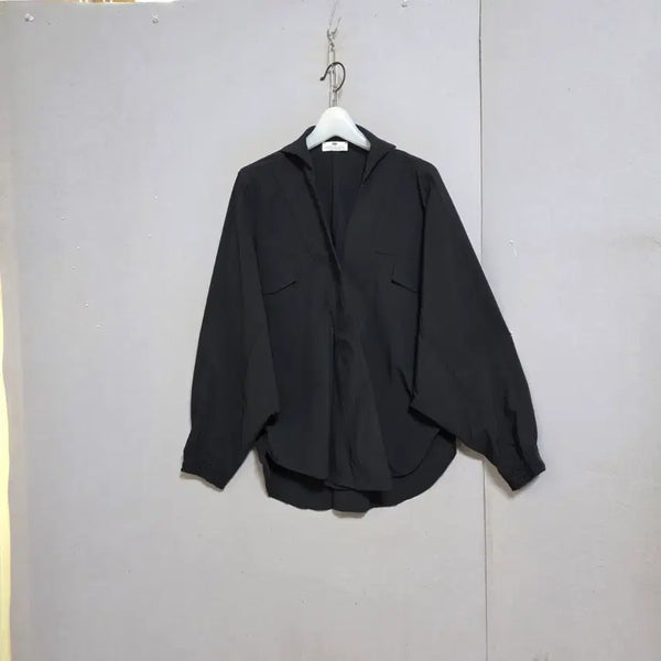 [BUNJANG] Ashley Shop Black Nylon Spandex Blend Blouse / 점퍼느낌으로 걸치기좋은 블라우스 FF   n8413