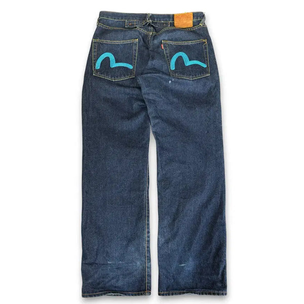 [BUNJANG] Evisu Lot 2006 Blue Back Logo Denim Pants / (34) 에비수 Lot 2006 블루 백로고 데님 팬츠