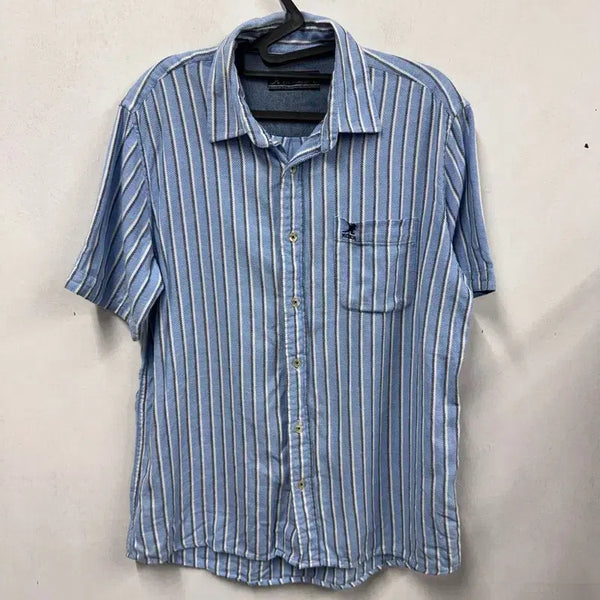 [BUNJANG] Kangol Stripe Short Sleeve Shirt / [정품/M] 캉골 스트라이프 반팔 셔츠