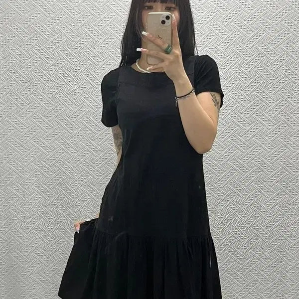 [BUNJANG] Burberry Vintage Goth Mori Kitsch Stripe Frill Sleeveless Dress / 버버리 빈티지 고스 모리 키치 스트라이프 프릴 나시 원피스 85 C13604