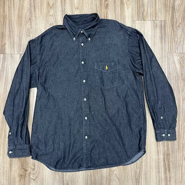 [BUNJANG] Polo Ralph Lauren Pocket Pony Black Denim Shirt / 폴로 랄프로렌 포켓포니 흑청 데님 셔츠