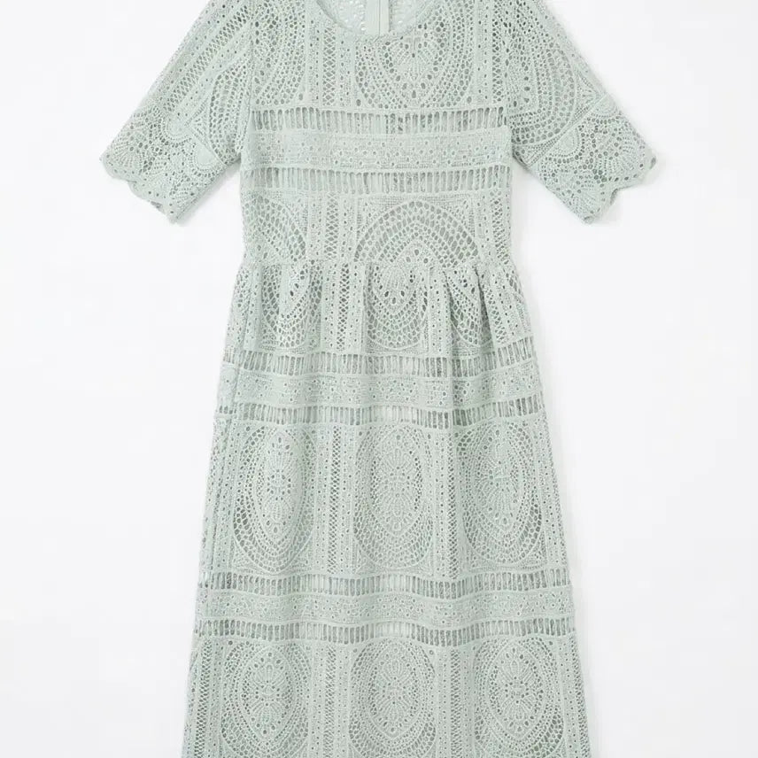 [BUNJANG] Vintage King Women's S/S Punch Lace Short-Sleeve Dress / 여성S/ 전체 펀칭 레이스 반소매 원피스 빈티지킹