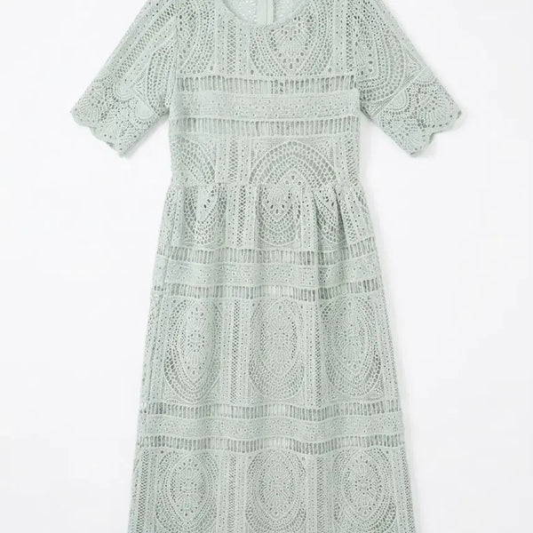 [BUNJANG] Vintage King Women's S/S Punch Lace Short-Sleeve Dress / 여성S/ 전체 펀칭 레이스 반소매 원피스 빈티지킹