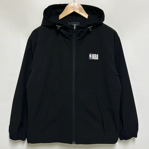 [BUNJANG] NBA PLAY UNI Hooded Windbreaker Jacket Black Polyester Unisex 90 / [남여공용-90]NBA PLAY UNI 바람막이 후드점퍼