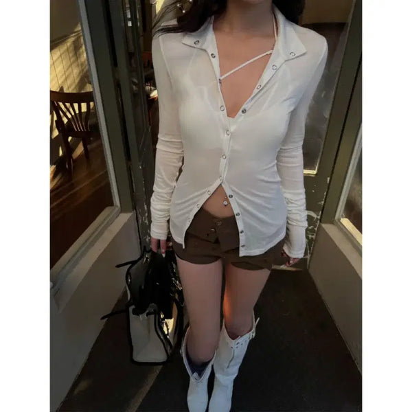 [BUNJANG] HYTEMOLY Lyocell Tencel Button-Front Cardigan / HYTEMOLY 티셔츠 가디건 라이오셀 텐셀 버튼 여밈 가디건