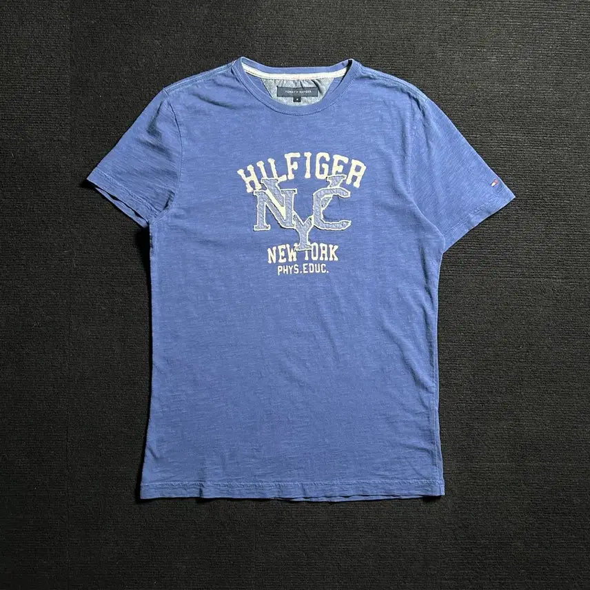 [BUNJANG] Tommy Hilfiger Vintage Blue Patch Logo Short Sleeve T-Shirt M / 타미힐피거 빈티지 블루 패치로고 반팔티셔츠
