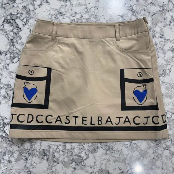 [BUNJANG] Castelbajac Women's Golf Skirt Beige / 까스텔바작 골프웨어 여성 스커트 치마