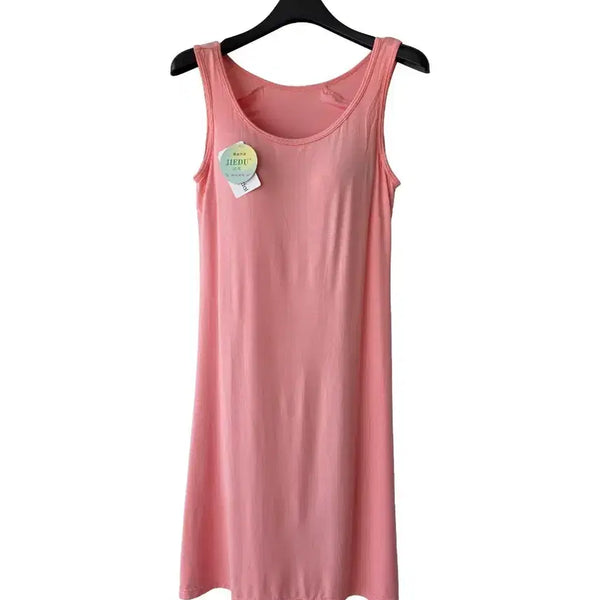[BUNJANG] Sleeveless Dress with Built-in Bra Cups - Pink / XS/캡 내장 민소매 원피스/새제품