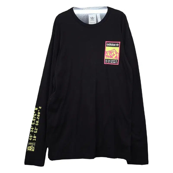 [BUNJANG] Adidas Printing Black Long Sleeve T-Shirt XL / 아디다스 프린팅 블랙 긴팔티 XL