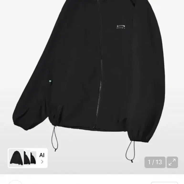 [BUNJANG] P-ACTIVE Lightweight Windbreaker Jacket - Black / P-ACTIVE 라이트 웨이트 윈드브레이커_블랙