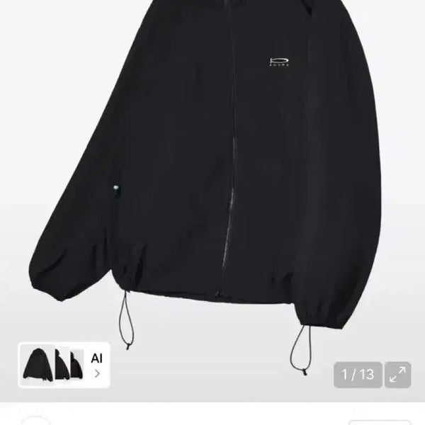 [BUNJANG] P-ACTIVE Lightweight Windbreaker Jacket - Black / P-ACTIVE 라이트 웨이트 윈드브레이커_블랙