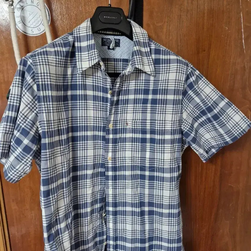 [BUNJANG] Polo Jeans Check Short Sleeve Shirt / 폴로 진스 체크 반팔 셔츠