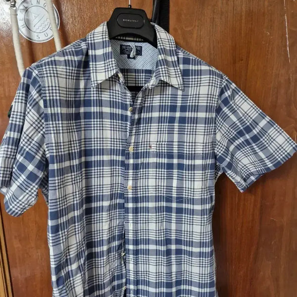 [BUNJANG] Polo Jeans Check Short Sleeve Shirt / 폴로 진스 체크 반팔 셔츠