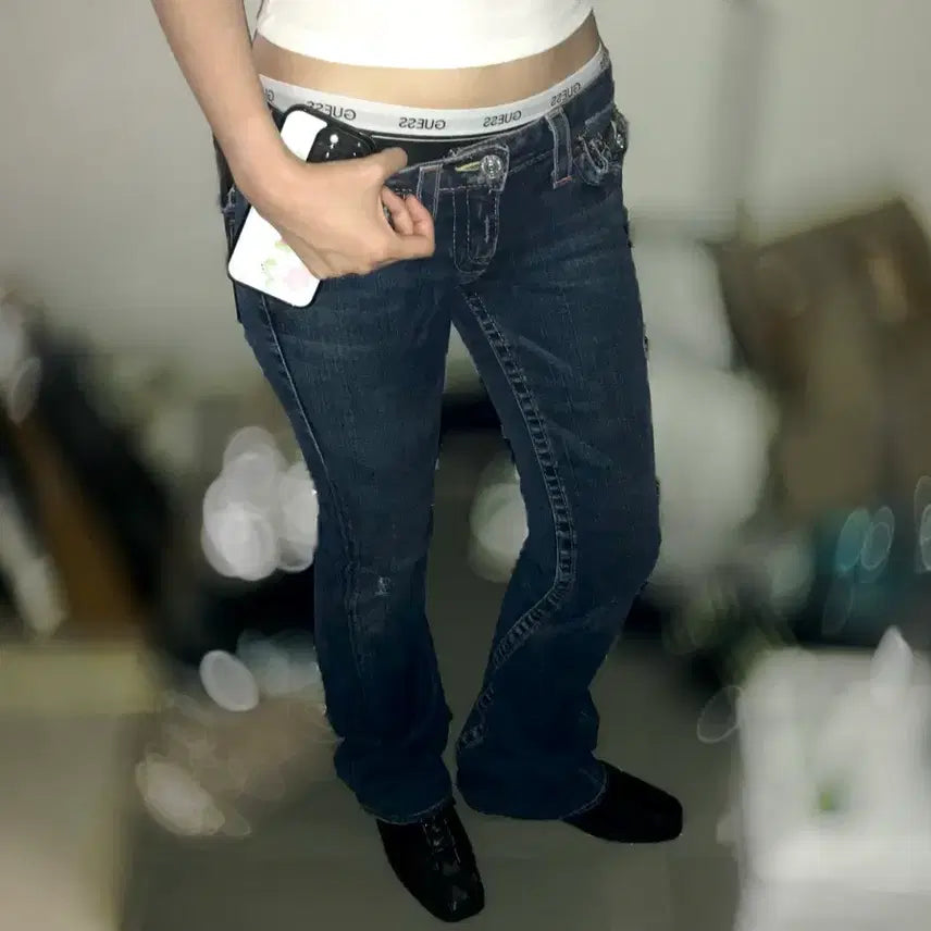[BUNJANG] True Religion Joey Low Rise Bootcut Denim Jeans - Size 27 / 트루릴리젼 조이 로우라이즈 부츠컷 데님 27