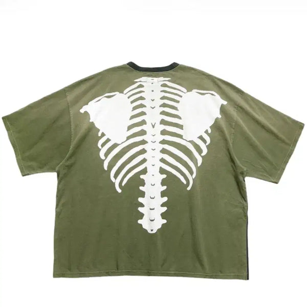 [BUNJANG] Capital Cotton Sitting Two-Tone Big Pocket Bone T-Shirt Black Khaki / [미개봉, 정품] 캐피탈 코튼 시팅 투톤 빅 포켓 본 티셔츠 블랙 카키