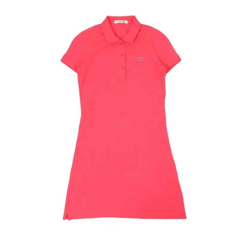 [BUNJANG] Lacoste Coral Pink Pique Polo Dress / 라코스테 코랄 핑크 피케 폴로 원피스